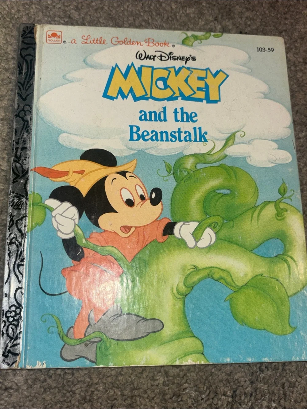 Vintage 1973- Disney Mickey and the Beanstalk Storybooks - Yellow & Blue Covers